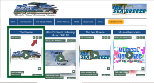 Screenshot of the Breez home page with an arrow pointing to the pop out link